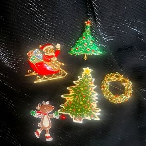 Santa christmas pin/brooch lot